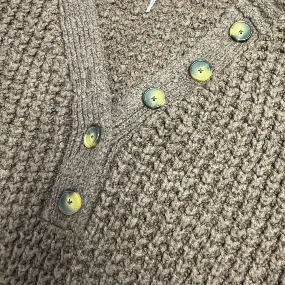 FREE PEOPLE LADIES BROWN WHISTLE THERMAL HENELY JUMPER Sweater SIZE XS